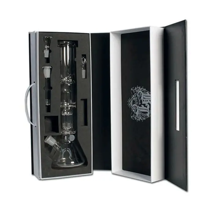 Bang en Verre pour Weed & Dabbing Ice (Black Leaf) 2 in 1