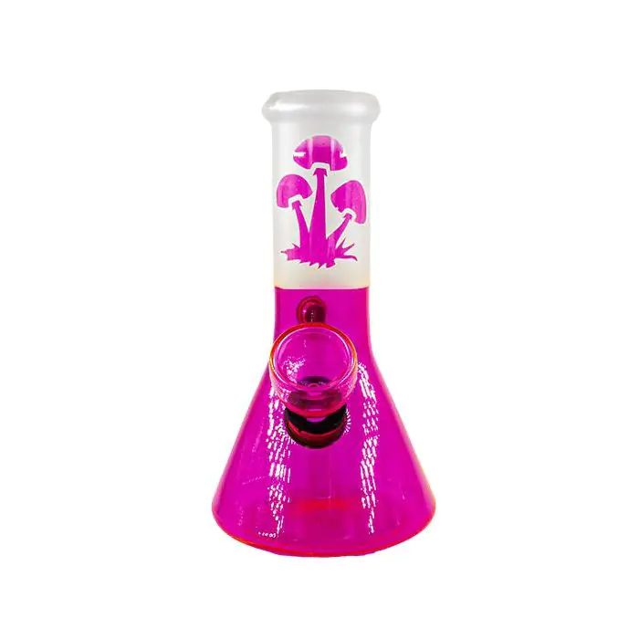 Bong en Verre Champignon Rose 12 cm