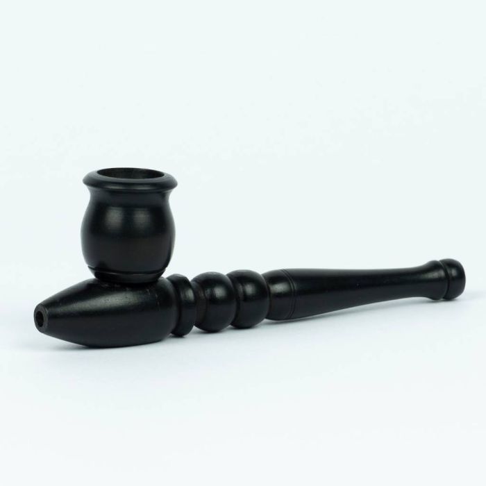 Pipe à cannabis en bois noir (Black Leaf) 13 cm main product photo