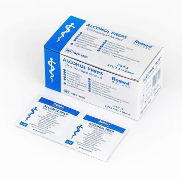 Lingettes désinfectantes lingettes alcoolisées 65 x 30 mm (Romed) 100 piècesl