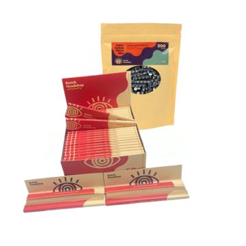 Boîte Dutch-Headshop Feuilles King-Size Slim Non Blanchies & Filtres Slim au Charbon Actif