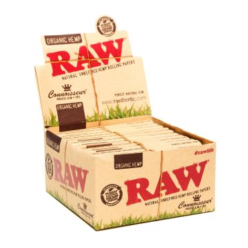 RAW Connoisseur Organic Hemp Feuilles et Toncar | King-Size Slim