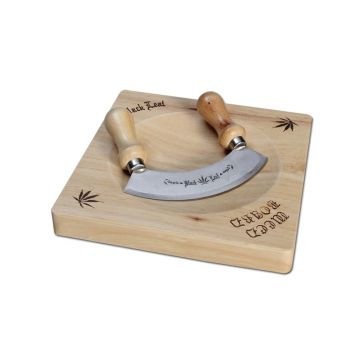 Grinder Board en Bois avec Hachoir Herbes (Black Leaf) 200 mm