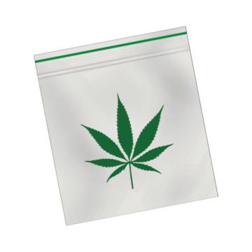 Sachet Plastique Zip 55x65 transparents feuille cannabis (0,06 mm)