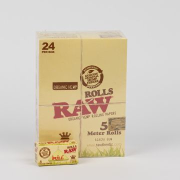 RAW Organic Hemp Rolls 5 mètres | King-Size Slim