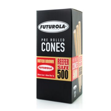 Cônes Reefer-Size Joint Préroulé Marron (Futurola) 109 mm 500 pièces